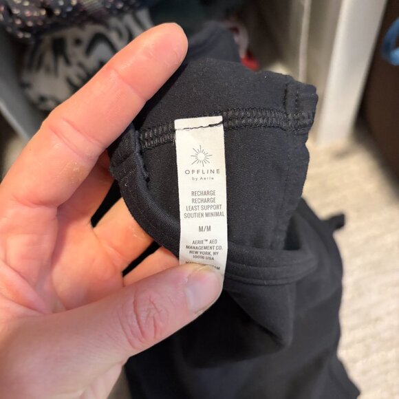 Aerie Hugger Recharge Longline Racerback Sports Bra in Black Size Medium - Picture 4 of 4